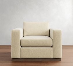 Carmel Wide Arm Wood Base Chair