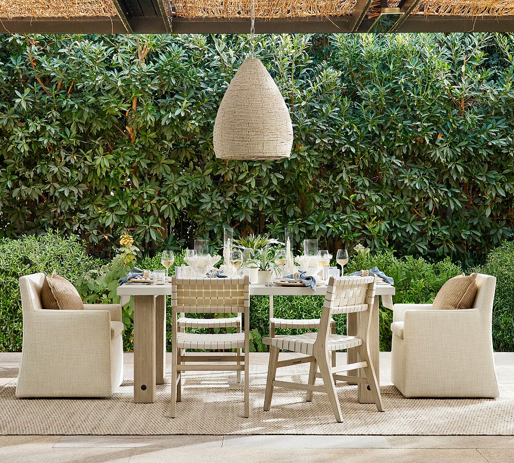 Abbott Petite Chunky Leg Dining Table + Chair Outdoor Dining Set