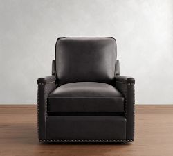 Tyler Square Arm Leather Swivel Chair