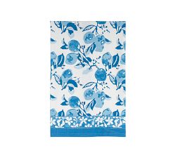 Citron Block Print Cotton Tea Towel, Set of 3