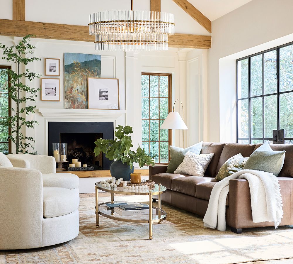 Turner Square Arm Leather Sofa - Pottery Barn