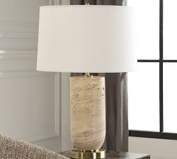 Eliana Travertine Table Lamp (24.5&quot;)