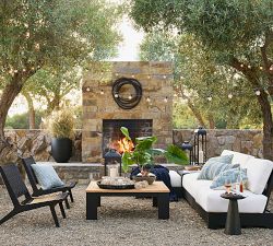 Malibu Metal Platform Armless Outdoor Loveseat