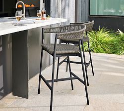 Elmore Metal &amp; Rope Outdoor Bar Stool