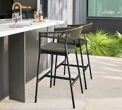 Elmore Metal &amp; Rope Outdoor Bar Stool