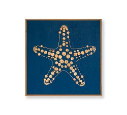Handpainted Starfish Carved Wood Wall Art