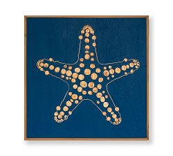 Handpainted Starfish Carved Wood Wall Art