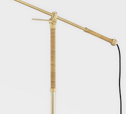 Bexley Metal &amp; Rattan Task Floor Lamp (57&quot;)