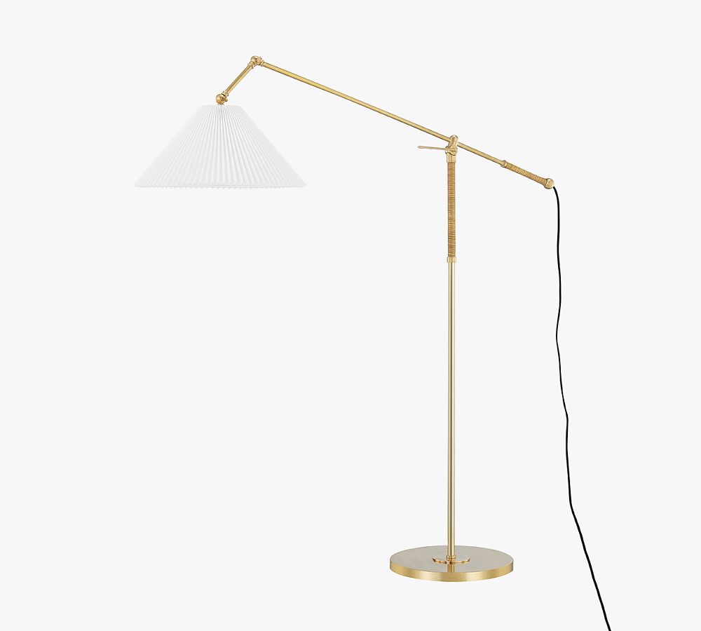 Bexley Metal &amp; Rattan Task Floor Lamp (57&quot;)
