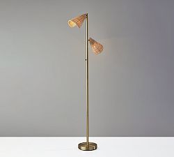 Cole 2-Light Rattan Floor Lamp (63&quot;)