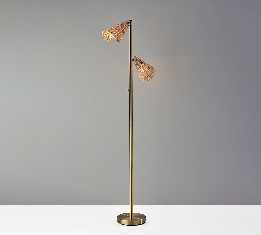 Cole 2-Light Rattan Floor Lamp (63&quot;)