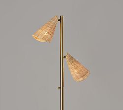Cole 2-Light Rattan Floor Lamp (63&quot;)