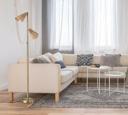 Cole 2-Light Rattan Floor Lamp (63&quot;)