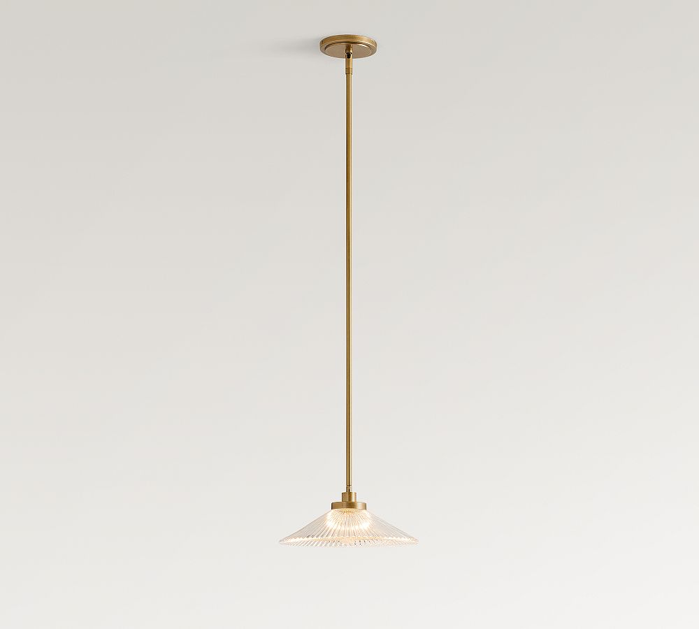 Cooper Flared Ribbed Glass Pendant (12&quot;)