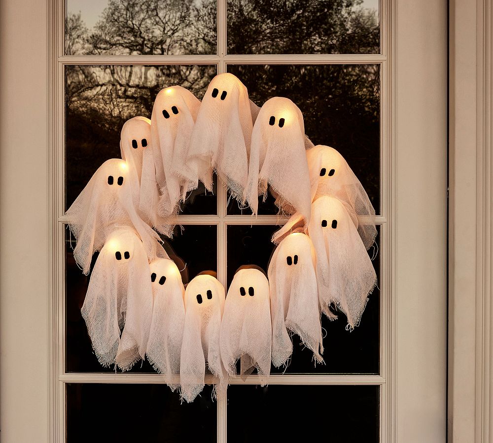 Lit Ghosts Wreath