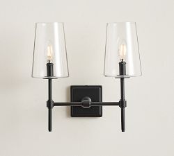Pearson Glass Double Sconce (15&quot;)