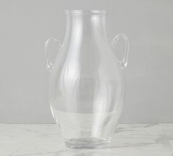 Handblown Glass Amphora Vase with Handles