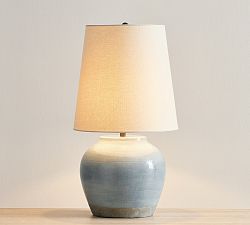 Open Box: Miller Ceramic 25" Bedside Lamp, 14" diam, 25" h - Pale Blue,BASE ONLY
