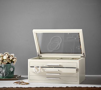 Stella  Jewelry Box, Large - Dutch White