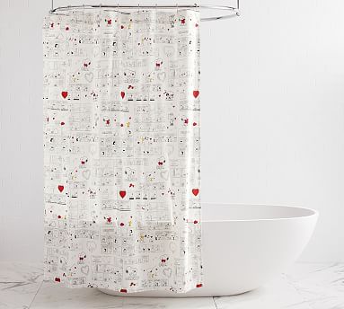 Peanuts™ Love Organic Shower Curtain | Pottery Barn