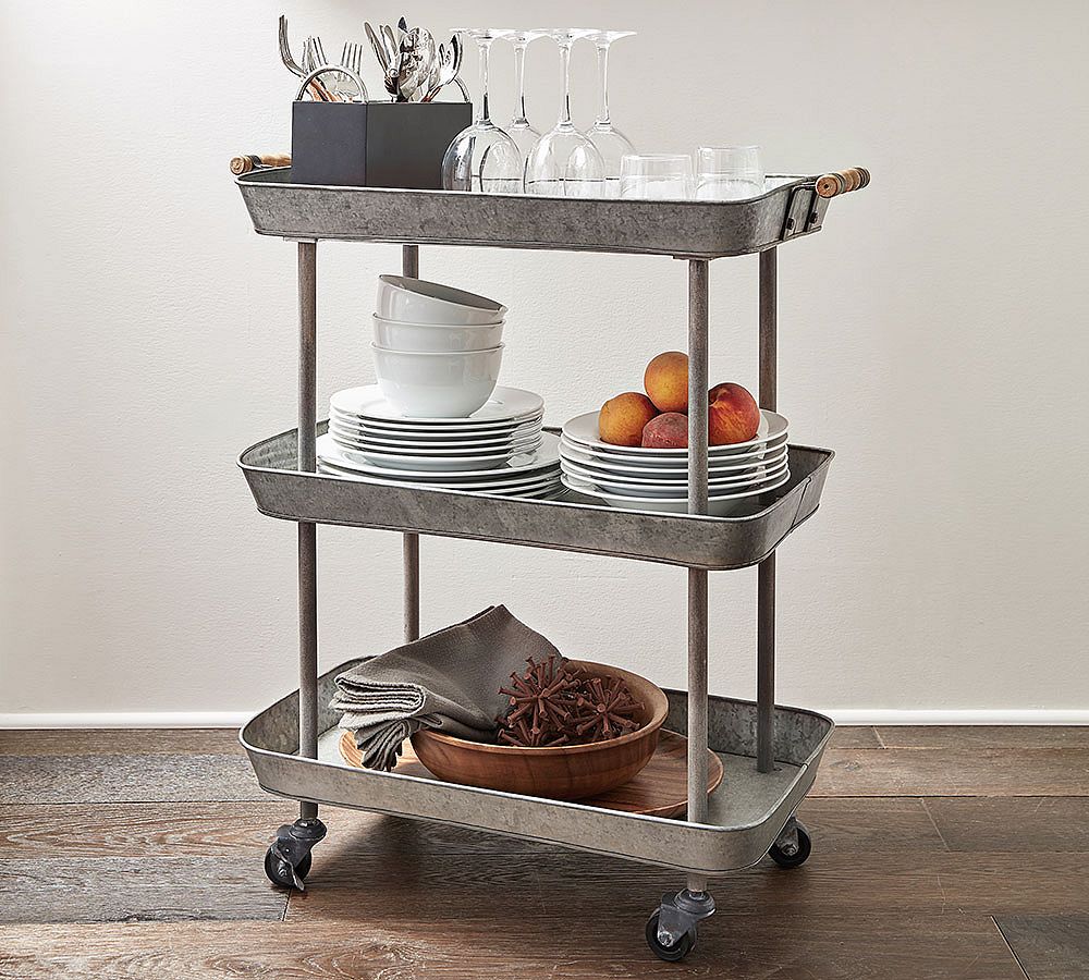 Rainier Galvanized Storage Cart