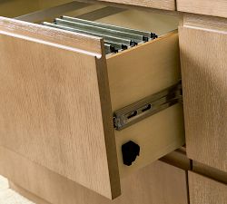 Pacific Peninsula Desk with Glass Cabinet Suite (102&quot; x 78&quot;)