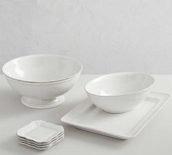 Cambria Handcrafted Stoneware Large Footed Serving Bowl