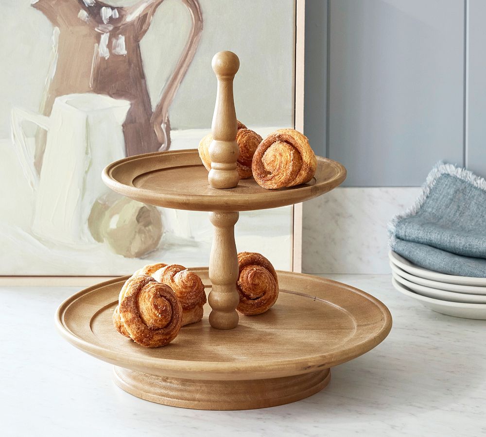 Turned Wood Tiered Stand