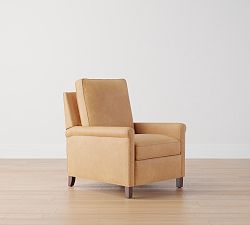 Open Box: Tyler Roll Arm Leather Manual Recliner, Tall 41", Without Nailheads - Churchfield Camel