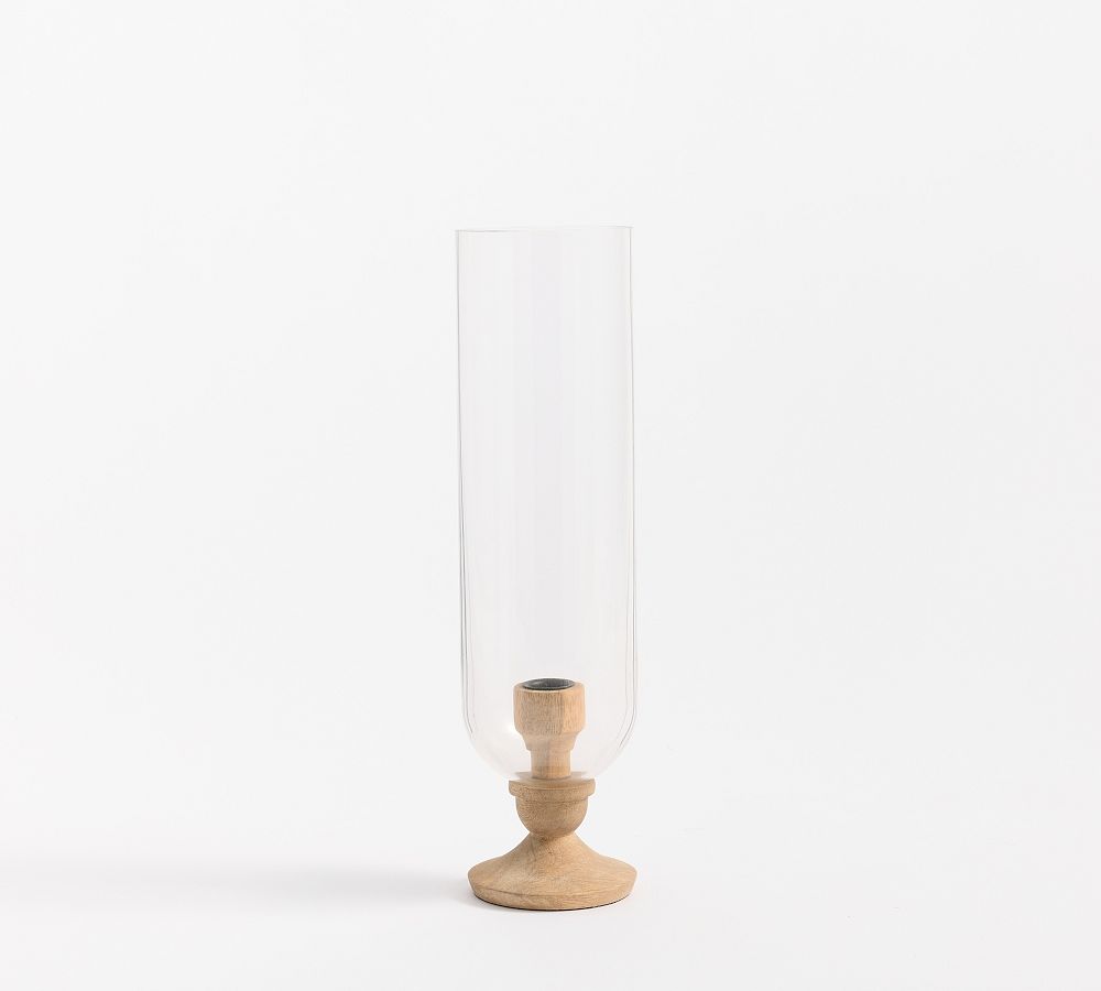 Taper Kadence Turned Wood Hurricane Candle Holders