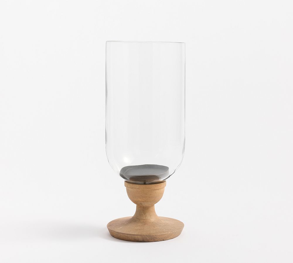 Pillar Kadence Turned Wood Hurricane Candle Holders