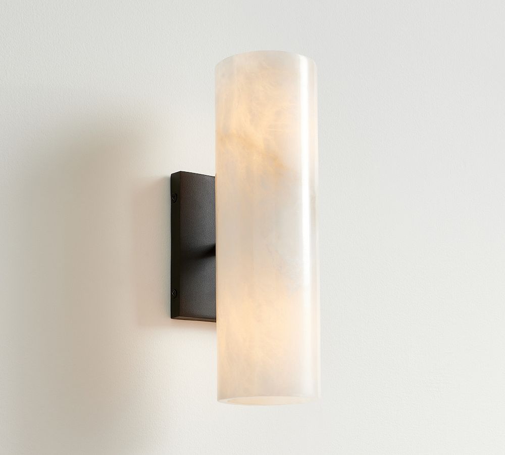 Frances Alabaster Tube Sconce (13") needs 2