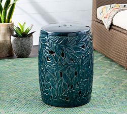 Ivy Ceramic Round Outdoor Accent Table (14&quot;)