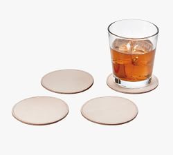 Vachetta Handcrafted Leather Round Coasters - Set of 4