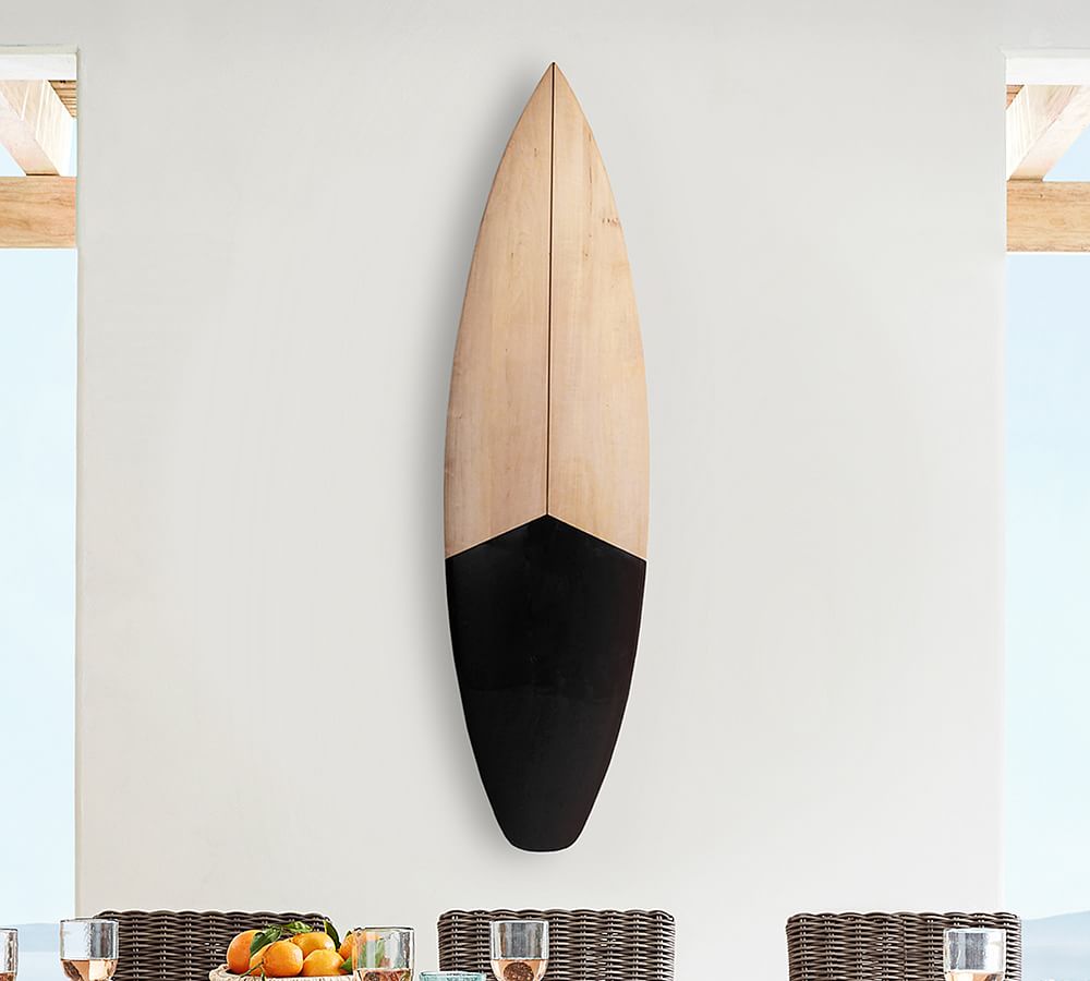 Shortboard Surfboard Black Wall Art