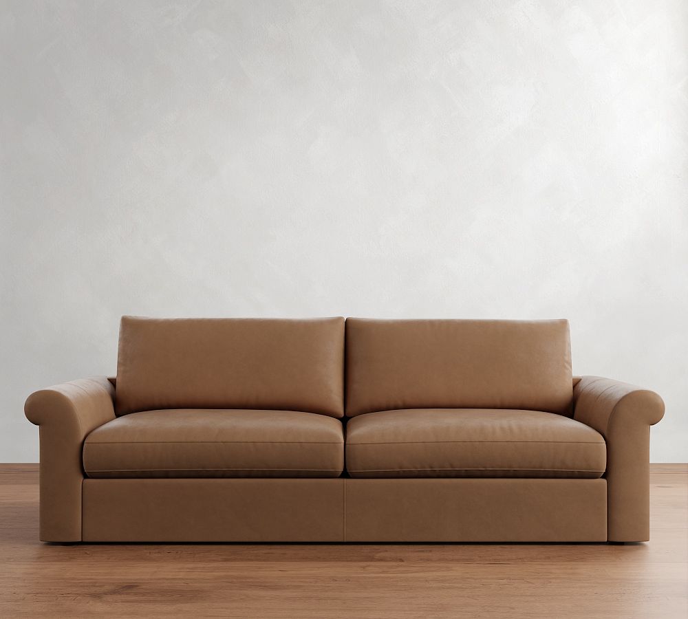 Westwood Roll Arm Leather Sofa (71&quot;-131&quot;)