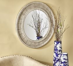 Lily Wooden Round Wall Mirror