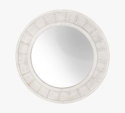 Lily Wooden Round Wall Mirror