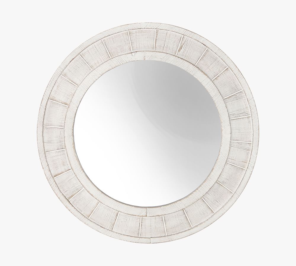 Lily Wooden Round Wall Mirror