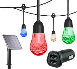 Portable Solar-Powered Color-Changing Outdoor LED String Lights