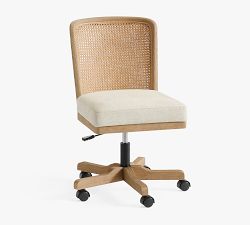 Elliot Upholstered Cane Desk Chair