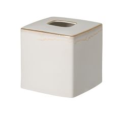 Casafina Taormina Stoneware Bathroom Accessories - White and Gold