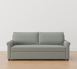 Open Box: Cameron Roll Arm Upholstered Trundle Sleeper Sofa