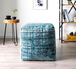 Open Box: Velvet Square Pouf