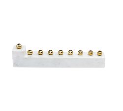 Hand-hewn Marble and Gold Menorah