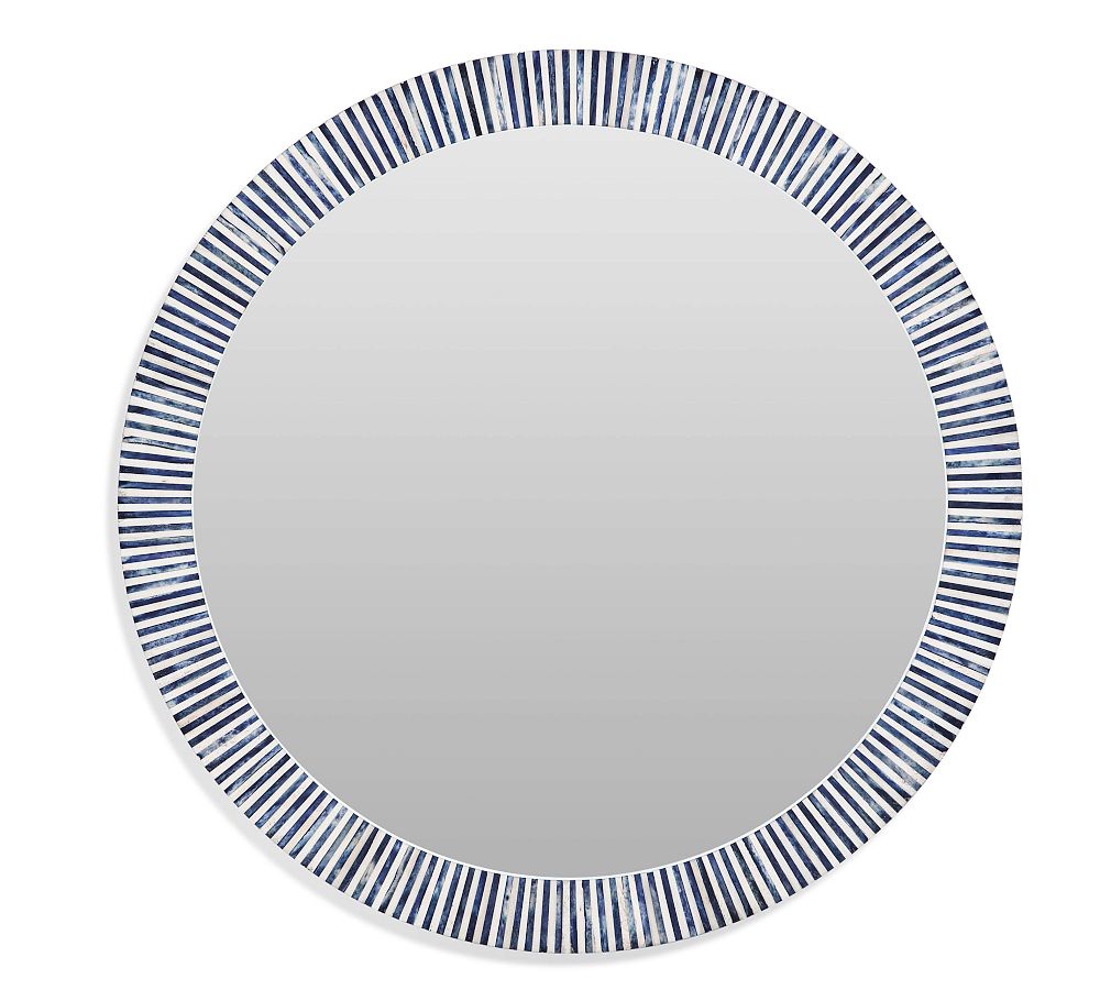 Ava Bone Frame Round Wall Mirror