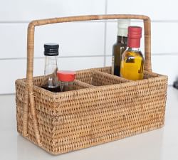 Tava Handwoven Rattan Rectangular Flatware Caddy