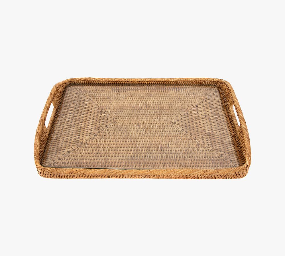 Tava Handwoven Rattan Rectangular Serving Tray