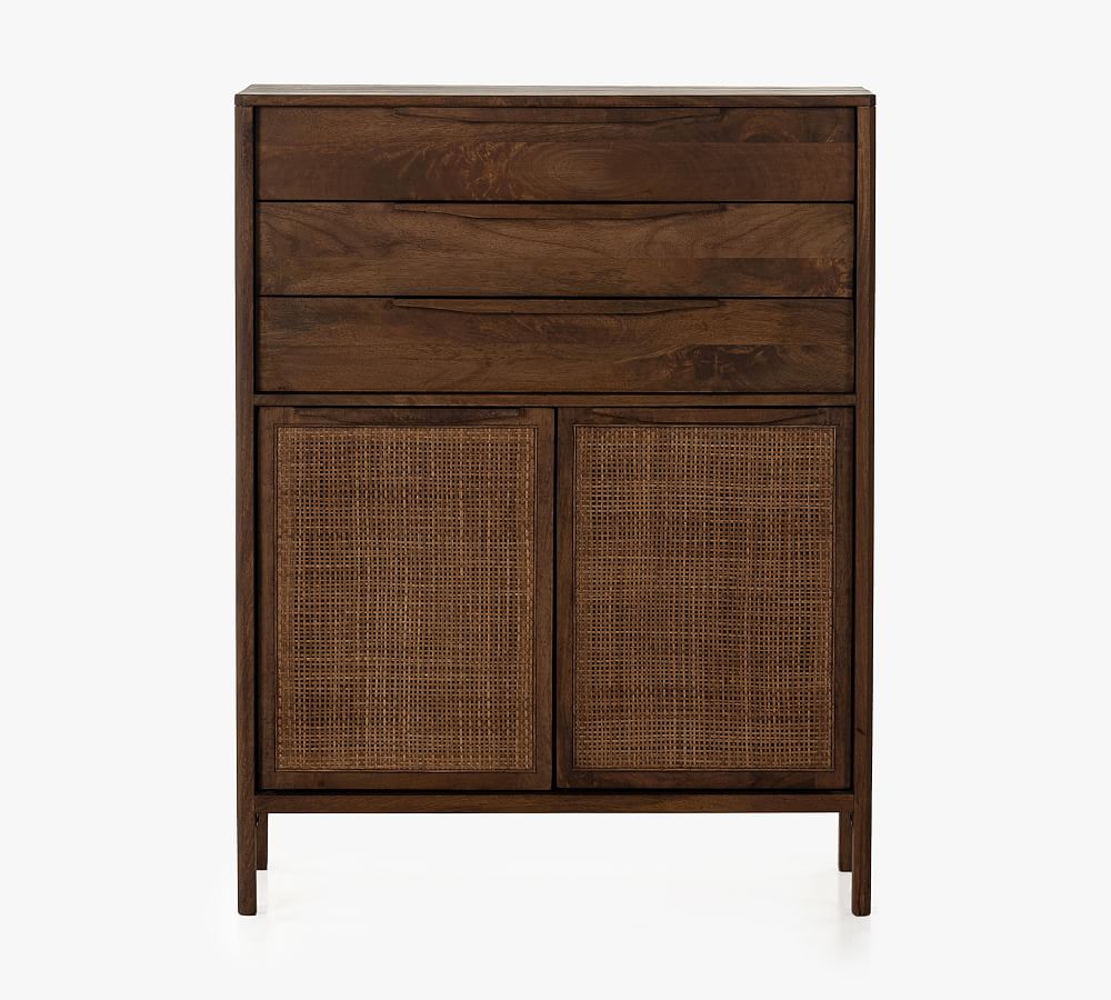 Dolores Cane 3-Drawer Tall Dresser (33.5")