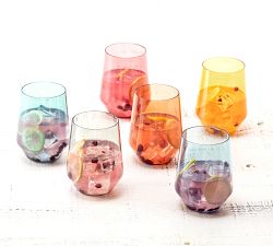 Fortessa Tritan Copoly Pure Outdoor Stemless Wine, Set of 6